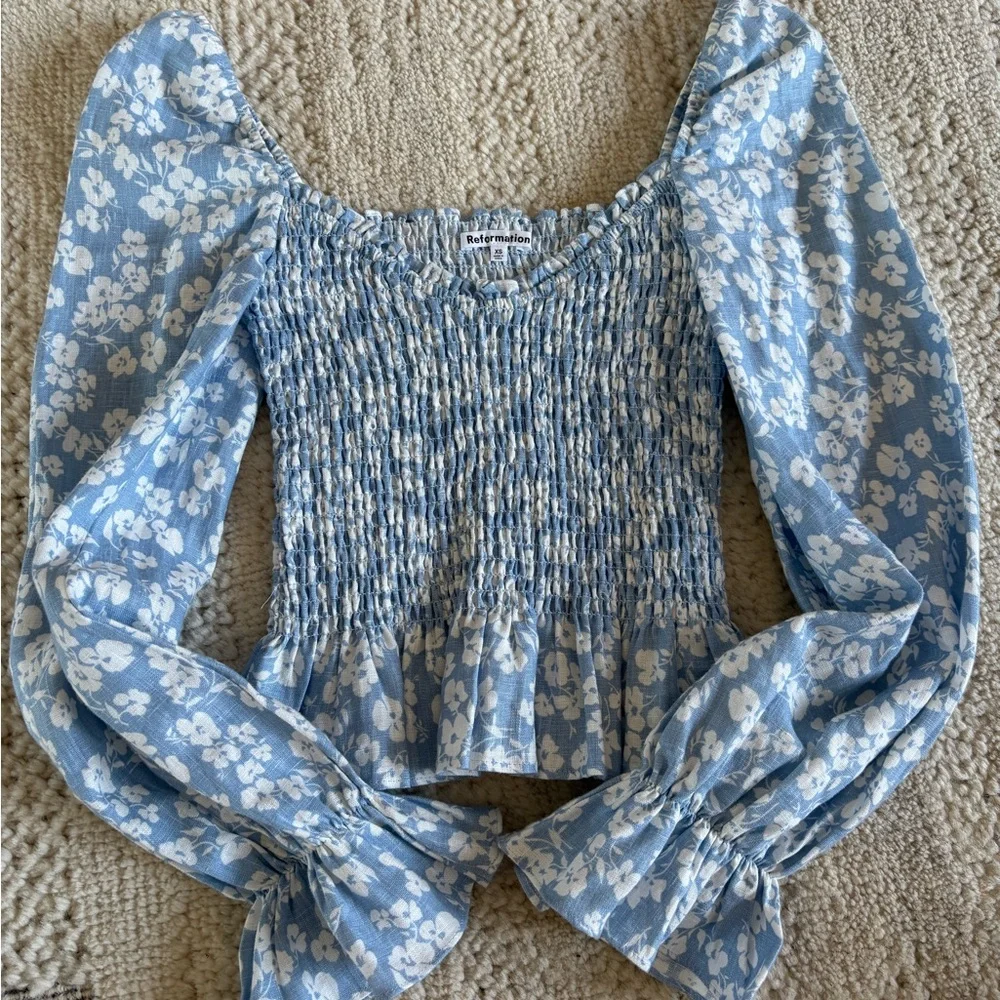 Reformation Cambria Linen Top in Sofie